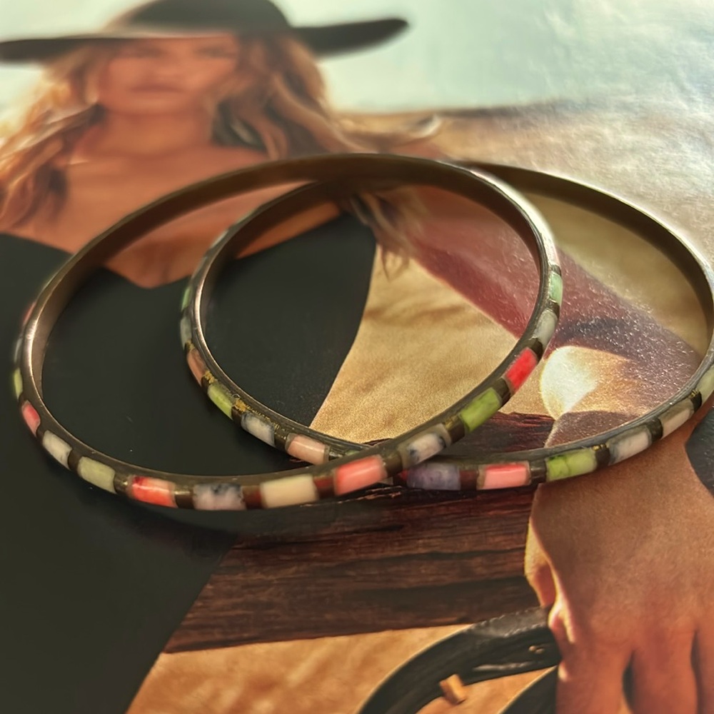 Vintage Solid Brass Bangle Bracelet - image 5